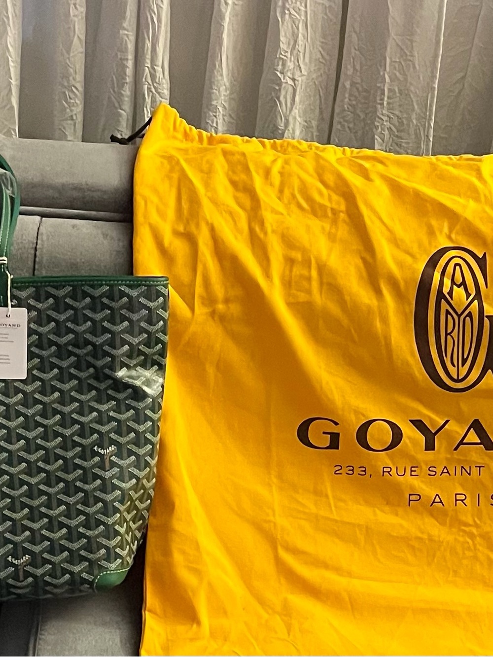 Goyard Green Saint Louis PM Large Tote with Signature Chevron - Picture 2 of 13